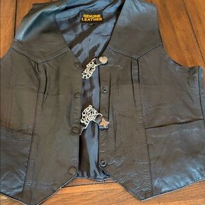 Black leather Men's or women’s Vest